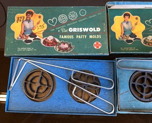 lot 154 image: 2 Sets of GRISWOLD Cast Iron Patty Molds