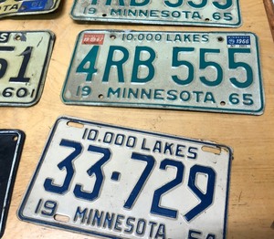lot 167 image: Group of Vintage Minnesota & Wisconsin License Plates