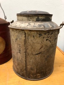 lot 168 image: Group of Vintage Gas Oil Cans & Galvanized Watering Can wSpout