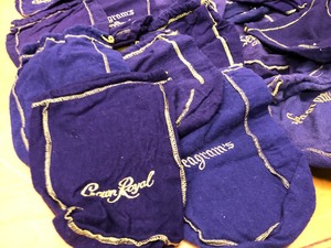 lot 169 image: LARGE Collection of Velvet CROWN ROYAL Whiskey Pouches