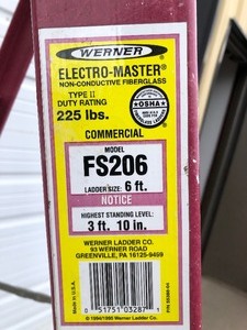 lot 238 image: WERNER 6 Fiberglass Ladder