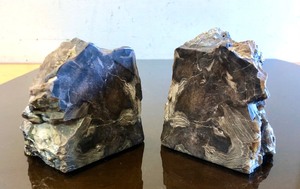 lot 267 image: Large Cut Stone Bookend Set