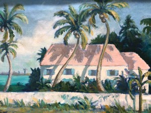 lot 283 image: Nice Vintage Framed Signed Mid Century Oil Painting - 1955 - Boca Raton