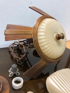 lot 324 image: Circa 1940 Art Deco Slip Shade Hanging Light Fixture