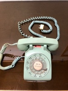 lot 310 image: Vintage Seafoam GreenBlue Bell System Rotary Dial Telephone