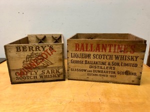lot 304 image: 2 Antique Advertising Scotch Whiskey Wood Crates