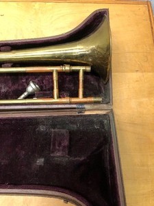 lot 305 image: Old Vintage Brass Trombone
