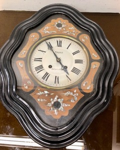 lot 111 image: Large Ornate Antique French Inlaid Wall Clock - Circa 1870
