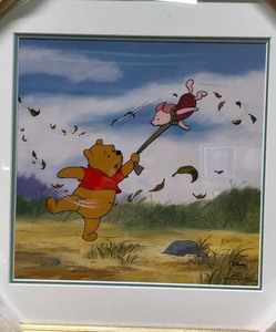 lot 330 image: Framed DISNEY Limited Edition Sericel - Winnie the Pooh - Fall Flight