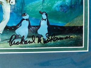 lot 346 image: Hand Signed Cel from Disneys MARRY POPPINS - Signed by Songwriter Richard M. Sherman