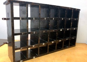 lot 397 image: Old Vintage Multi-Slot Wooden Organizer Cabinet