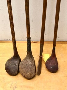 lot 426 image: Lot of 4 Antique Wood Shaft Golf Clubs