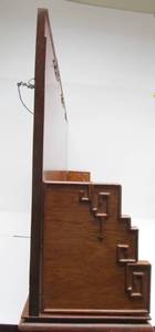 lot 453 image: Vintage Japanese Large Solid Wood Hanging Wall Shelf w Kanji Characters