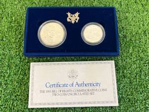 1993 Bill of Rights 2 Coin Uncirculated Set - Both 90% Silver
