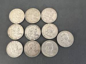10 Franklin Half Dollars