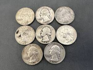 8 Silver Washington Quarters