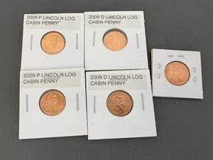 5 2009 Lincoln Log Cabin Pennies