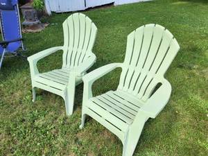 lot 66 image: Lot of (2) Vinyl Adirondak Chairs