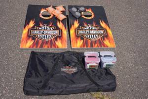 lot 7 image: Harley Davidson Bean Bag Boards with Bags
