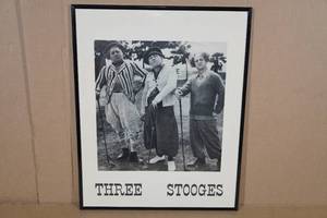 lot 82 image: 3 Stooges Framed Golfing Print Tee Box