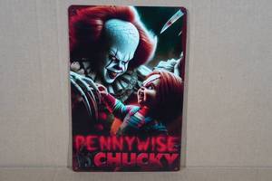 lot 88 image: Pennywise & Chucky Metal Sign