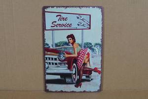 lot 92 image: Tire Service Metal Sign