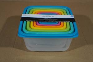 lot 95 image: Mainstays 14-Piece Rainbow Food Storage Set
