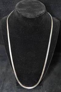 lot 159 image: Sterling Silver Herringbone Necklace