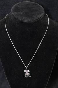 lot 161 image: Sterling Silver 3D Dog Pendant with Chain