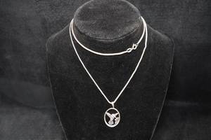 lot 166 image: Sterling Silver Hummingbird Pendant with Necklace