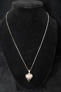 lot 173 image: Sterling Silver Heart Pendant with Necklace