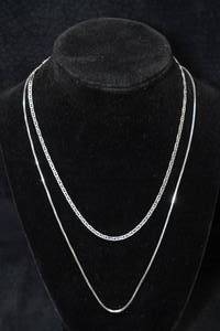 lot 174 image: 2 Sterling Silver Necklaces