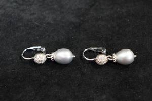 lot 179 image: Judith Ripka Sterling Silver Fresh Water Pearl Earrings with CZ Accents