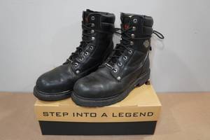 lot 293 image: Harley Davidson Steel Toe Boots -Size 11.5