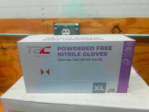 lot 17 image: TAC Case of- Powder Free Blue Nitrile Gloves Size XL (1000 gloves)