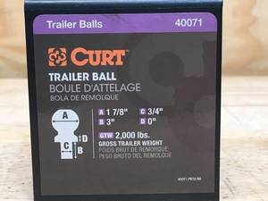 lot 51 image: Curt Trailer Ball Model # 40071 0806248.84
