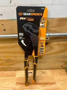 lot 72 image: GEARWRENCH 12 in. PITBULL K9 Straight Jaw Dual Material Grip Tongue and Groove Pliers (0803248)