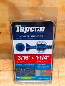 lot 75 image: Lot of 6 - Tapcon 316x1-14 Phillips Head 25 Packs Model # 24250
