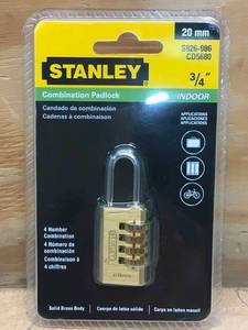 lot 76 image: Lot of 4 - Stanley 34 Combination Padlocks