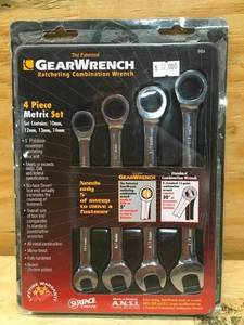 lot 92 image: Gearwrench Ratcheting Combination Wrench 4 Piece Set