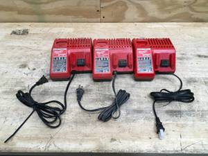 lot 150 image: Lot of 3 - Milwaukee M18 & M12 Rapid Charger Model # 48-59-1812