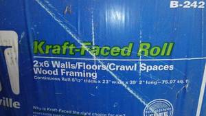lot 417 image: John Manville R19 Kraft Faced Insulation Roll. B-242
