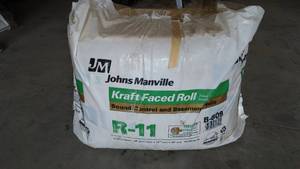 lot 421 image: John Manville R11 Kraft Faced Insulation Roll. B-809