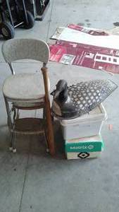lot 443 image: Vintage Costco Stool, Floating Loon And More.