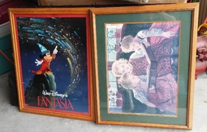 lot 380 image: Pictures (2). Kids Reading, Walt Disney Fantasia. 30  in. x 25 in.