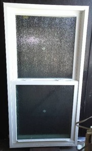 lot 5 image: Lindsay Double-hung window, with obscure glass. NEW.