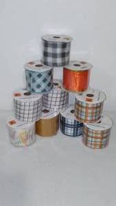 lot 76 image: New Fall Decorative Ribbon (10). 2.5 in w X 9 Feet.