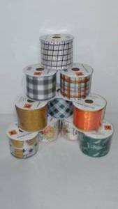lot 77 image: New Fall Decorative Ribbon (10). 2.5 in w X 9 Feet.
