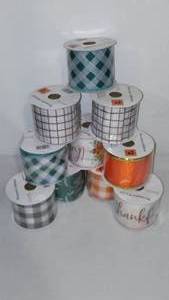 lot 78 image: New Fall Decorative Ribbon (10). 2.5 in w X 9 Feet.