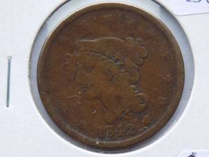 1842 Large Cent  Circulated Cent